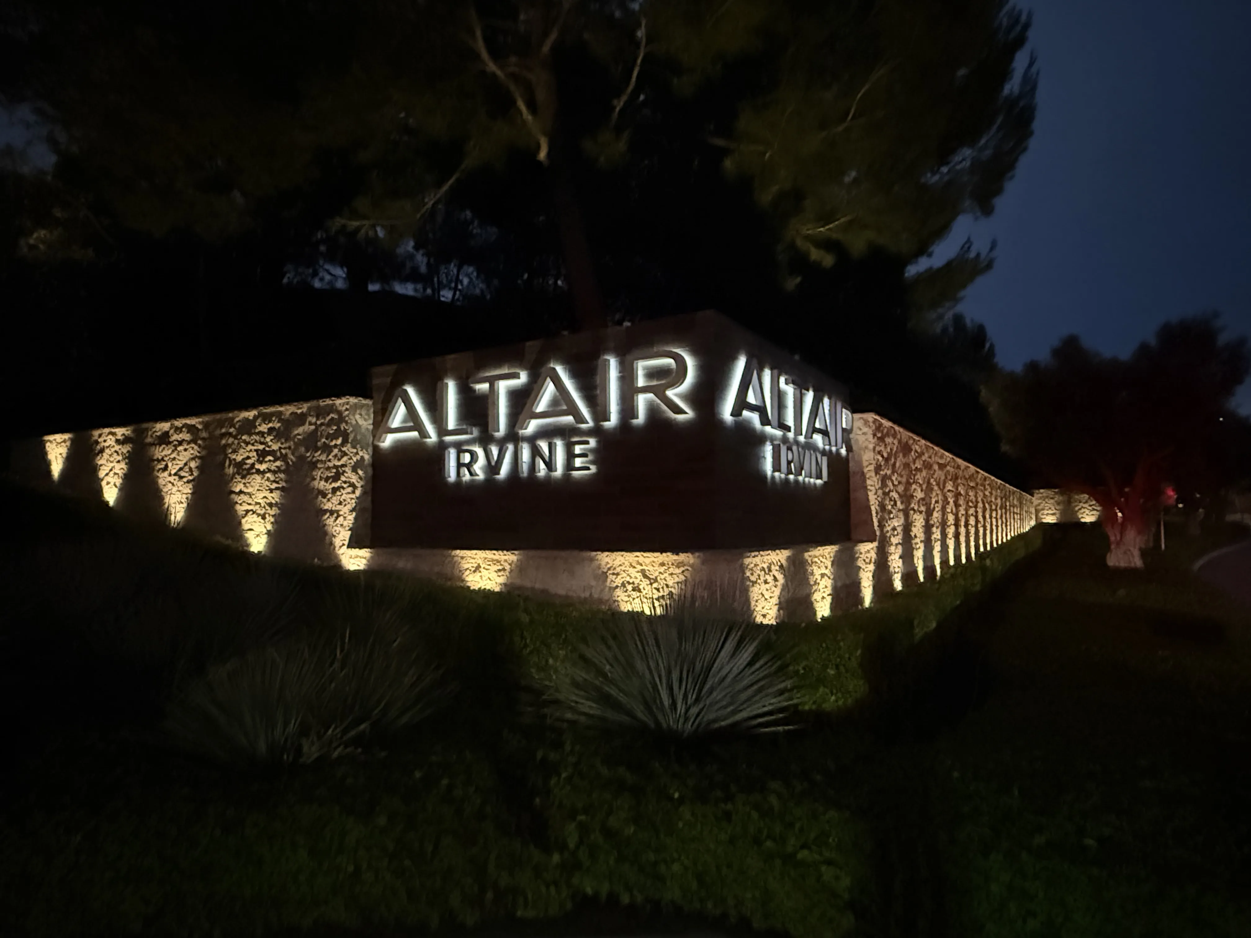 ALTAIR RANCH monument entry lighting
